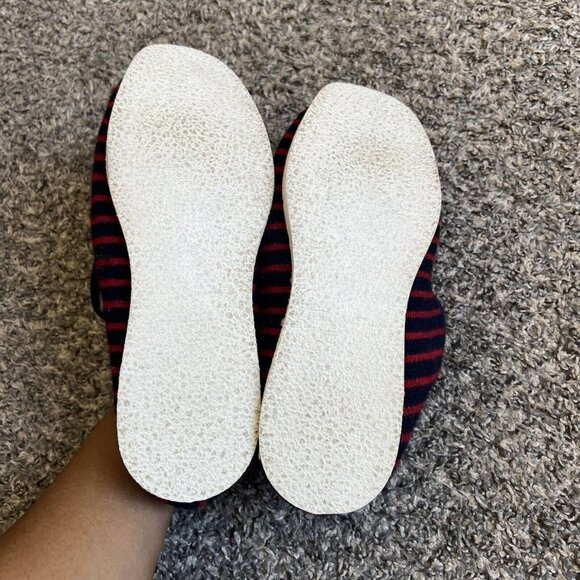 ARMOR LUX Men’s Hand Made WOOL SLIPPERS Red Blue Striped  Size 10 - Picture 3 of 6